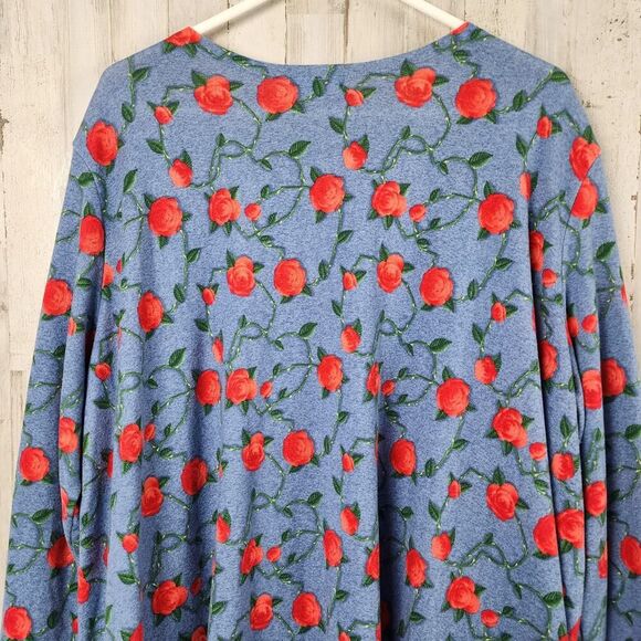 LuLaRoe Caroline Cardigan Sweater Blue Red Size 2XL - Picture 10 of 10
